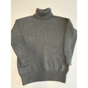 Madewell Turtleneck Sweater Womens XXS Chunky Heavy Knit 3/4 Sleeve 100% Cotton